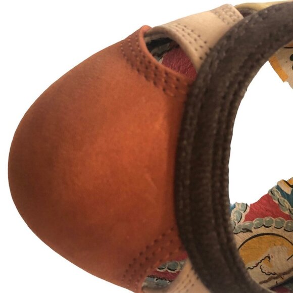 2013 Miss L Fire Parade Mocha Mousse Yellow Caramel Ribbon Lace-Up Suede Pumps - Picture 6 of 8